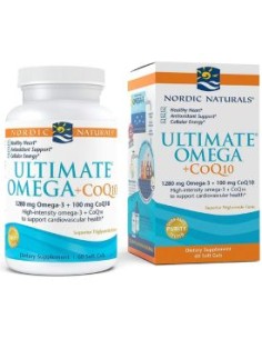 OMEGA 3 ( 1280 mg ) + Q10 ( 100 mg ), 60 KAPS. ULTIMATE OMEGA-COQ10, NORDIC NATURALS