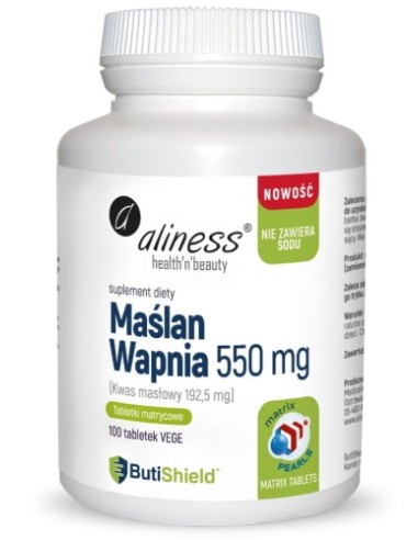 MAŚLAN WAPNIA 550MG (BEZ SODU) x 100 tab. matrycowych - ALINESS