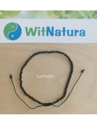 TURMALIN, REGULOWANA BRANSOLETKA, FASETOWANE KULKI 2MM