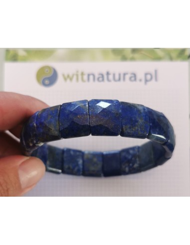 LAPIS LAZULI, BRANOSOLETKA, FASETOWANE PASTYLKI 14/11MM