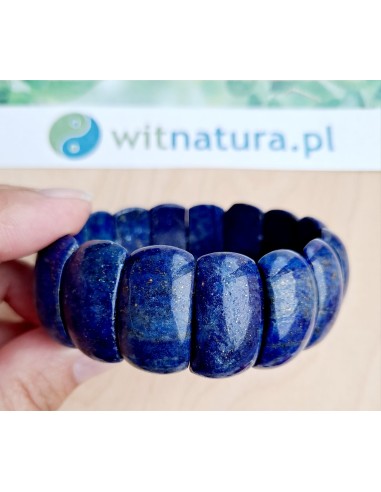 LAPIS LAZULI, BRANOSOLETKA, PĘKATE DŁUGIE PASTYLKI 24/12MM