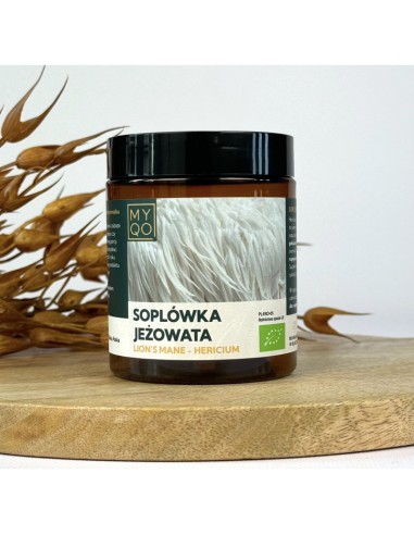 SOPLÓWKA JEŻOWATA EKSTRAKT BIO - LION'S MANE - HERICIUM - 100G - MYQO